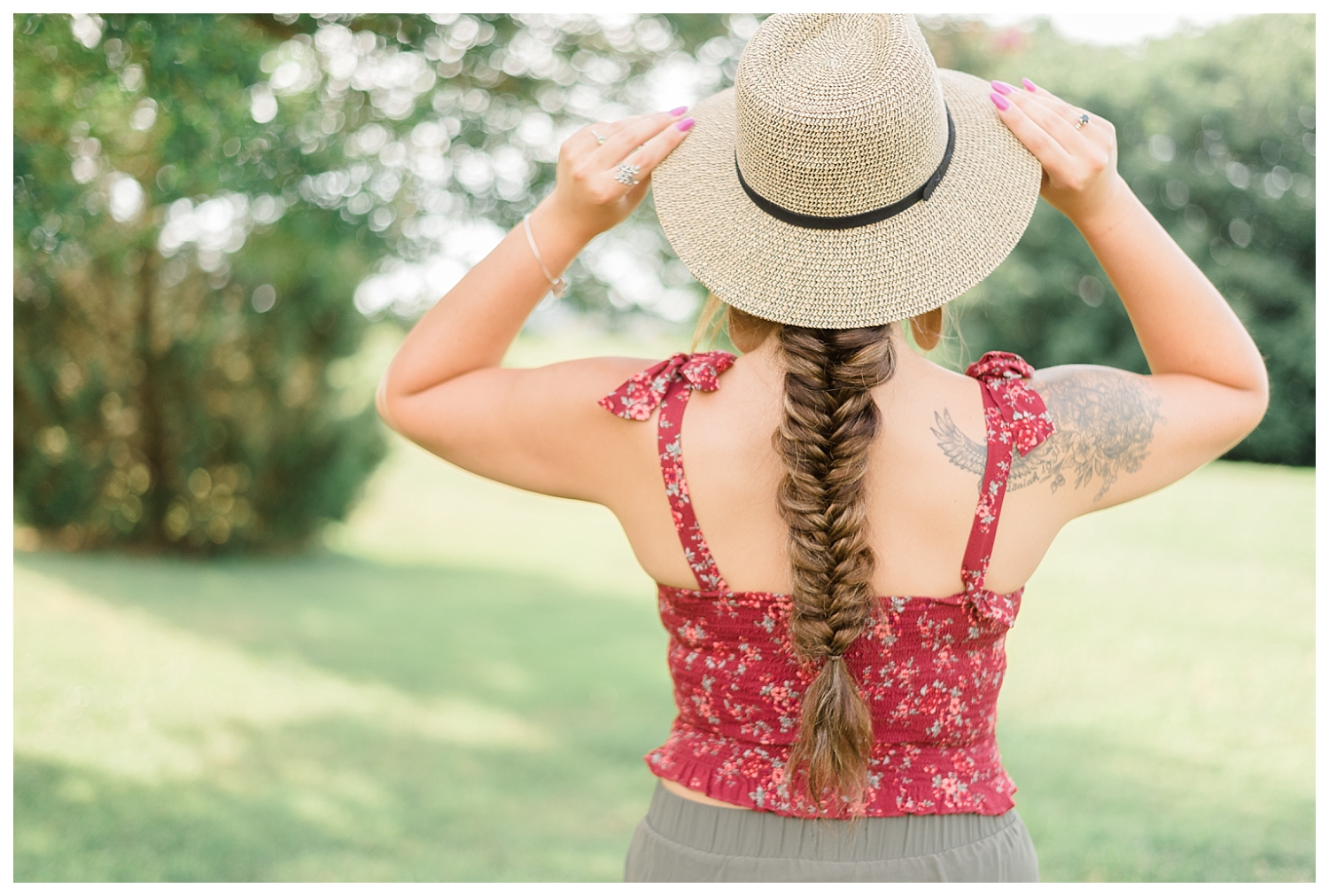 girl in hat with braid